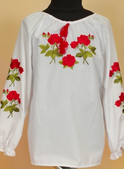 Машинная вышивка - блузка розы