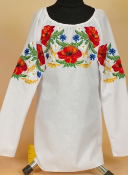 Машинная вышивка - блузка полевые цветы гладь