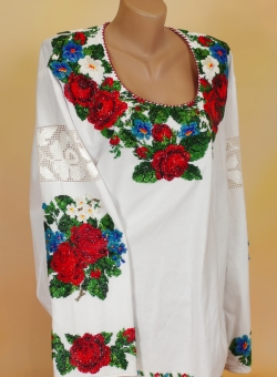 Ручна вишивка - блузка полевые цветы бисер
