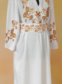 Ручна вишивка - платье золото